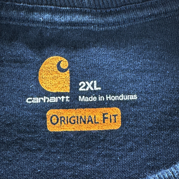 Carhartt Original Fit Tee Short Sleeve Mens 2XL Crew Neck Pocket T-Shirt Blue - Picture 4 of 10